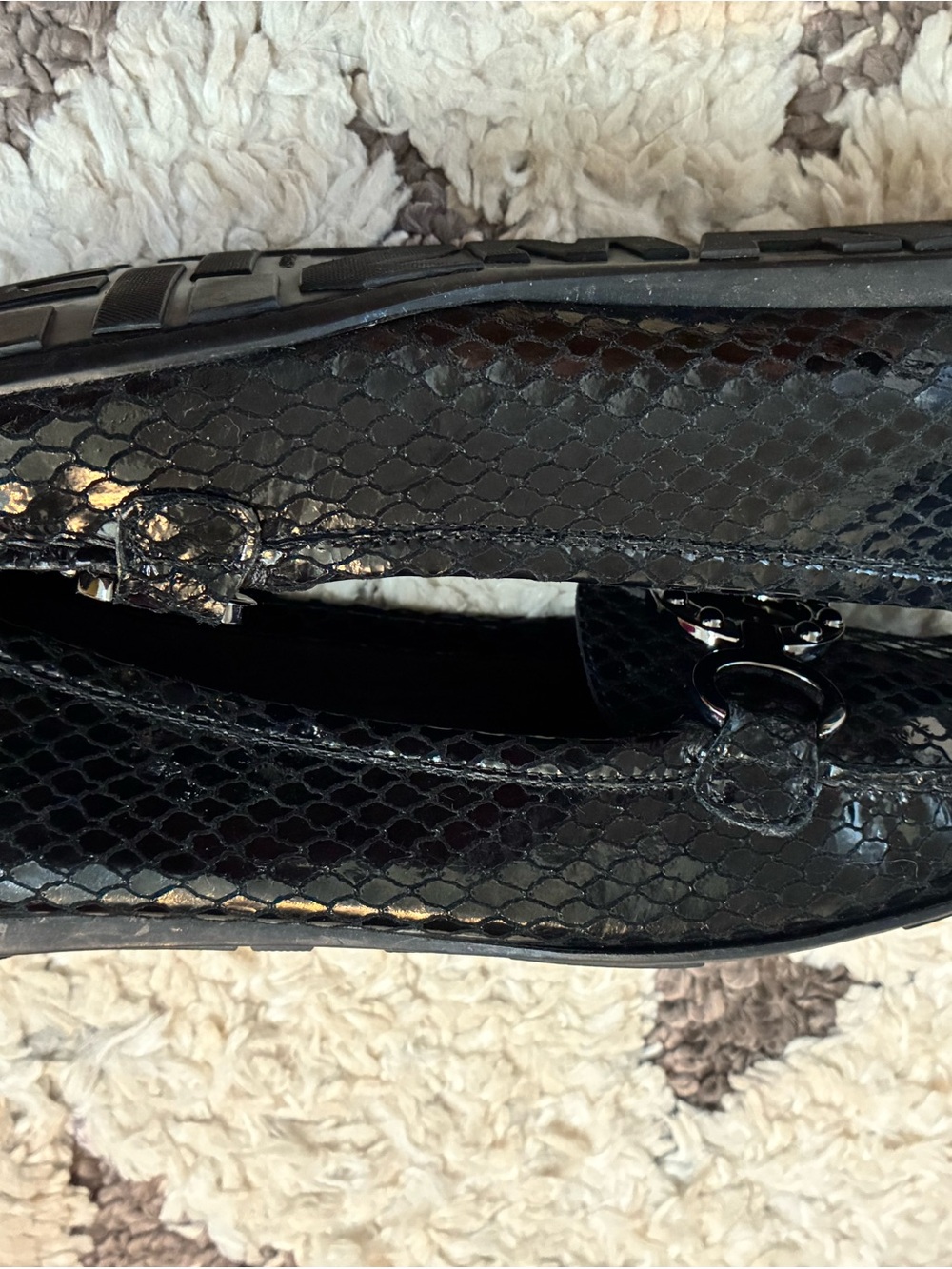 Stuart Weitzman Black Leather Slip-On Flats - Picture 9 of 10